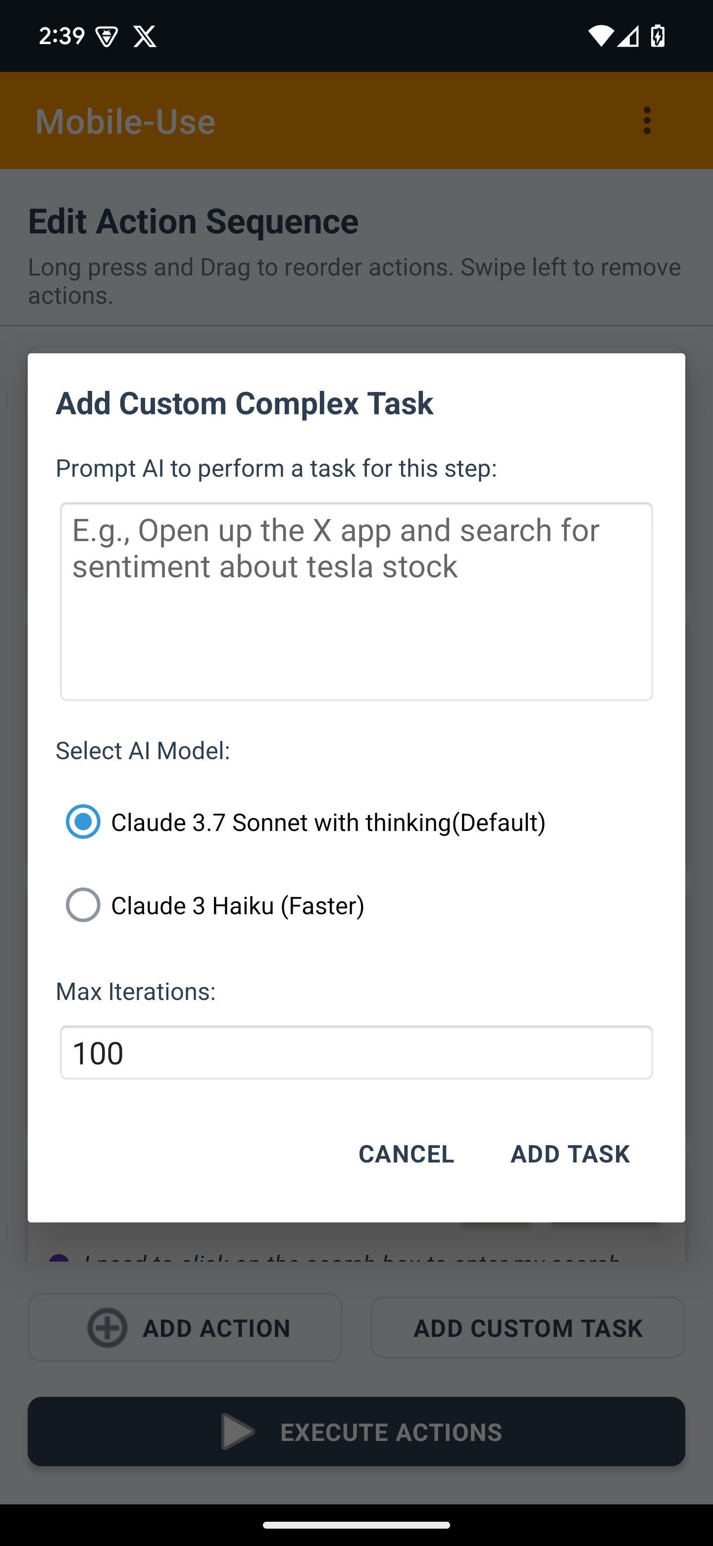 MobileUse Main Interface