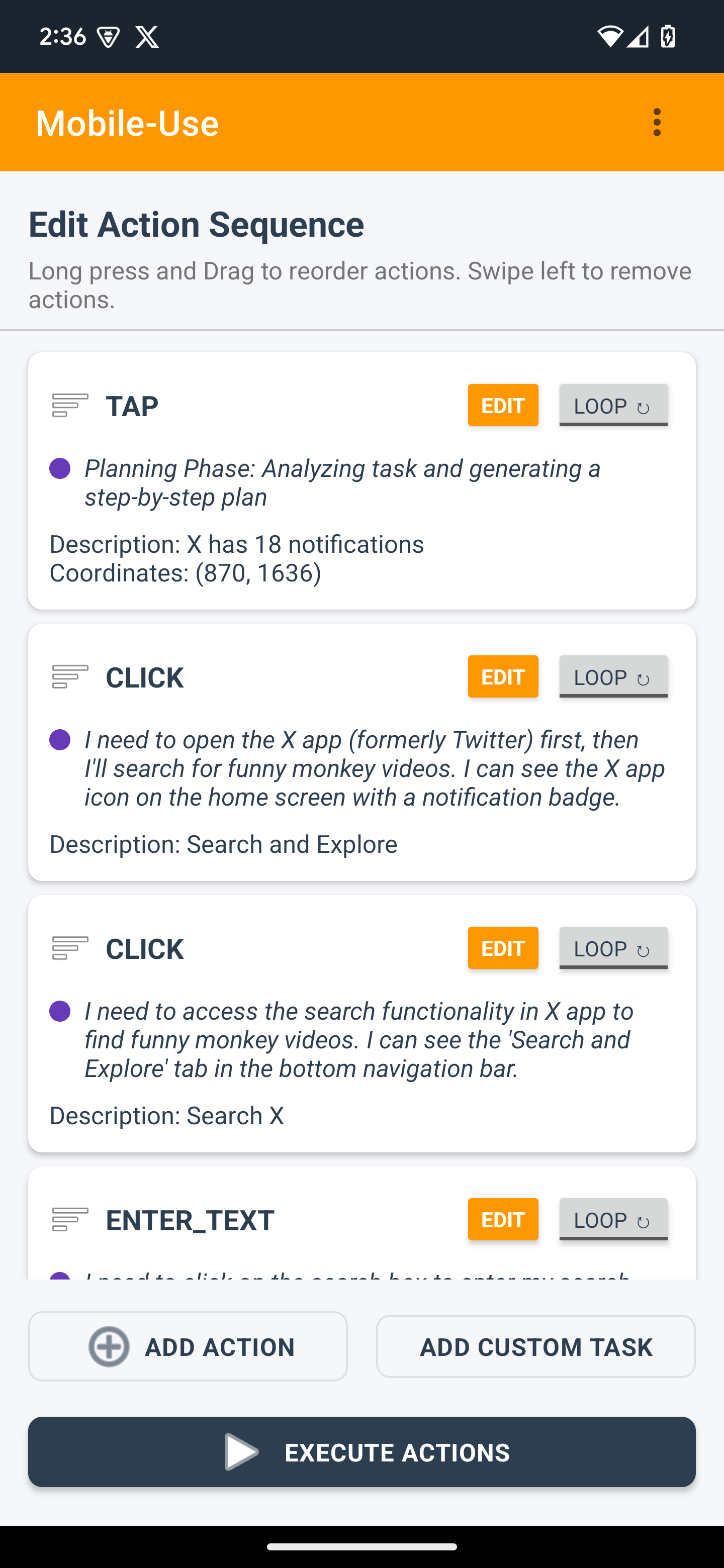 MobileUse Main Interface