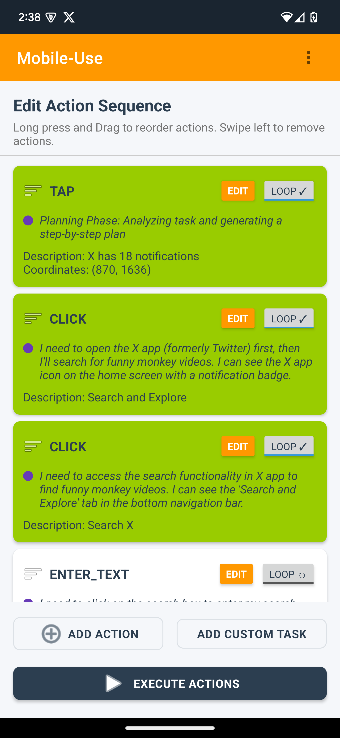 MobileUse Main Interface